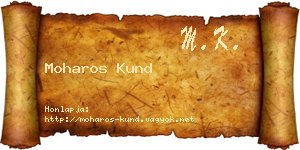 Moharos Kund névjegykártya